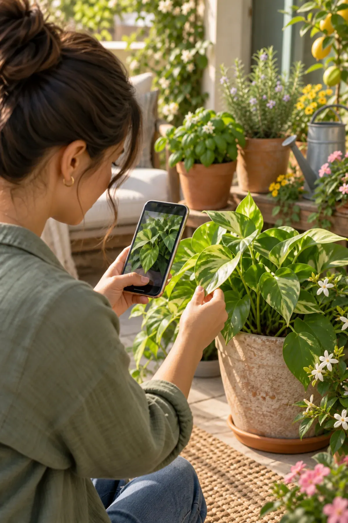 Illustrative scene of gardening outdoors