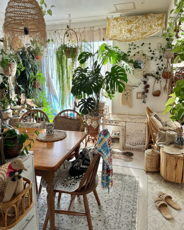 Dreaming of dinner parties under these plants 😋⁠
⁠
What's your favorite room in your home? ⁠
⁠
📷: @mii03.07⁠
⁠
#bohostyle #bohemiandecors #bohemianinspo #natureindoors #greenhomedecor #livingwithplants #plantyspaces #plantdecor #plantdecoration #plantroom #houseplantdecor